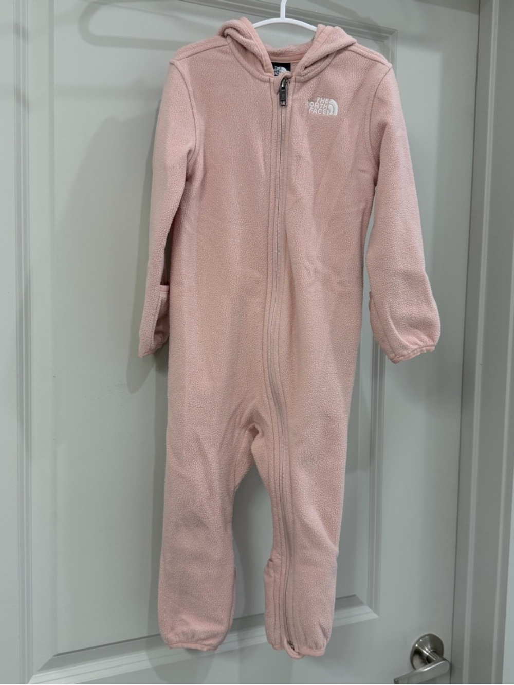 The North Face Pink Hooded Fleece One-Piece Footie
